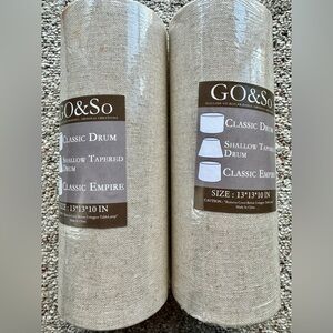 NEW 2pk Drum Lampshades Oatmeal Natural Linen Shade Replacement Cover Home Decor
